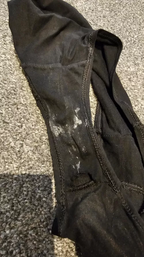 My wifes dirty panties after I played with her. Always wondered what it would be like to watch a guy sniff and wank with them