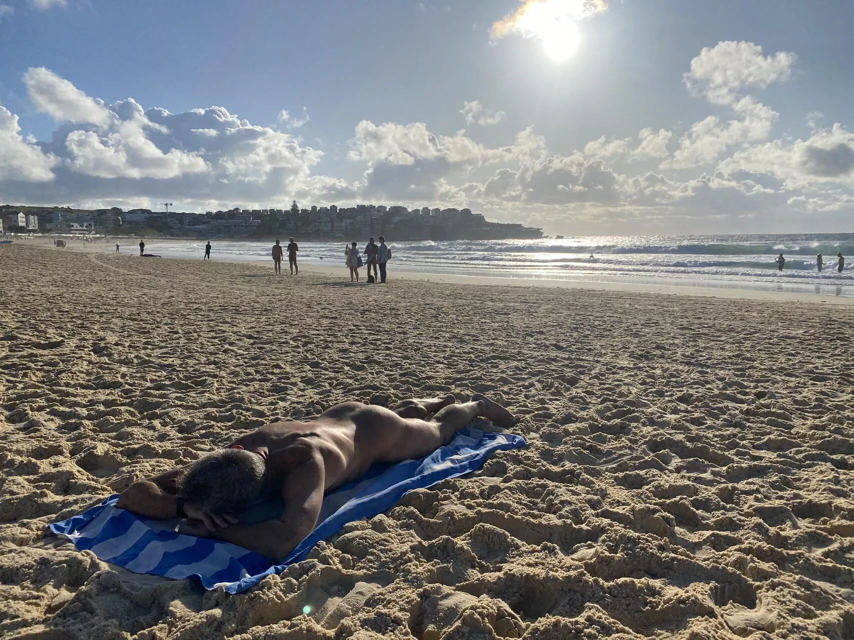 Naked sun on Sydney's Bondi Beach. 