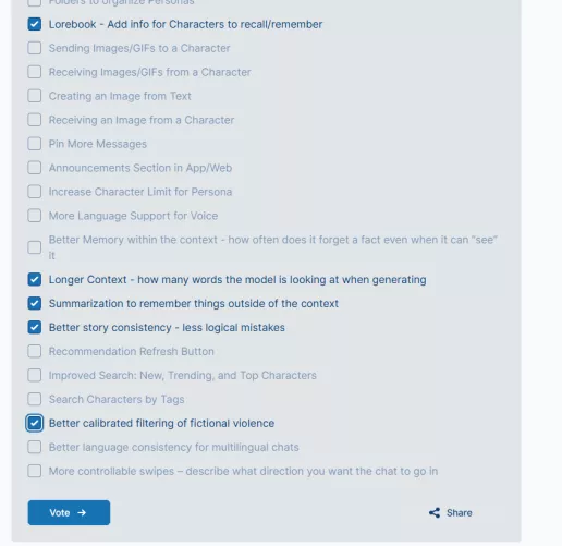 New Poll, however with me picking Longer Context/better memory didn't we find out by a web scraper on this sub that they're gonna lock memory features and inference speed behind C.AI+? 
