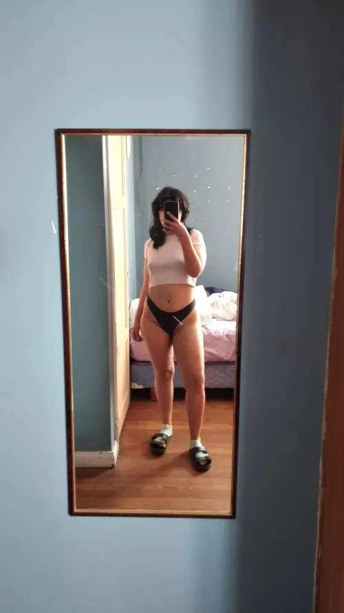 Ready to start the day with a cute black underwear 