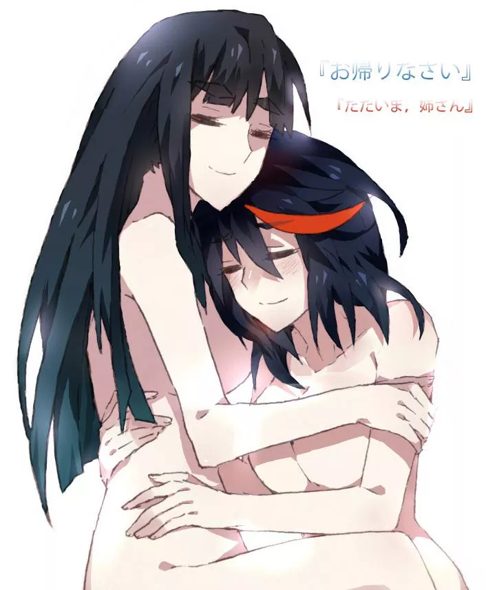 Satsuki and Ryuko cuddling [Kill la Kill] (tabi)
