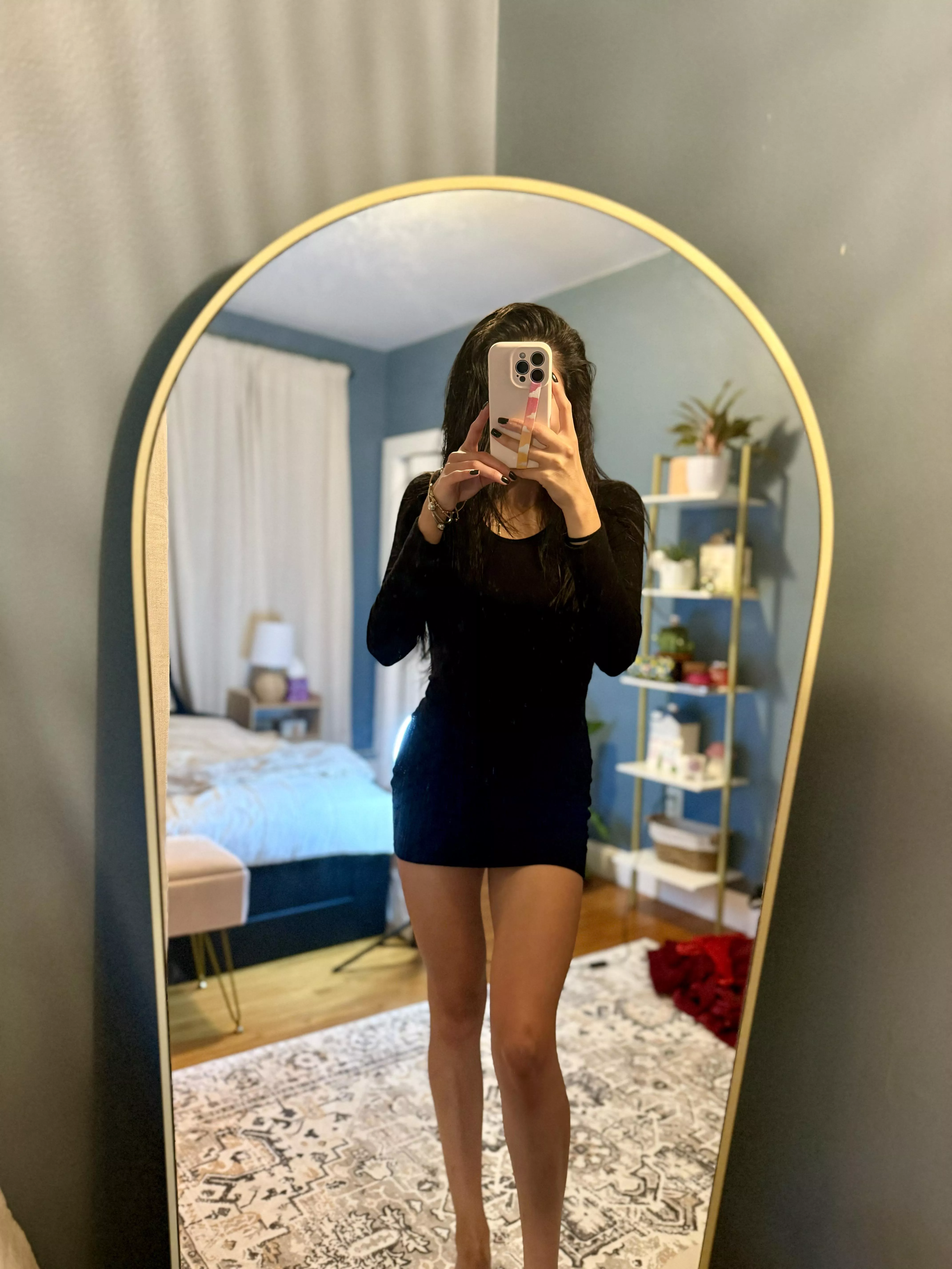 Showing off my favorite black dress 