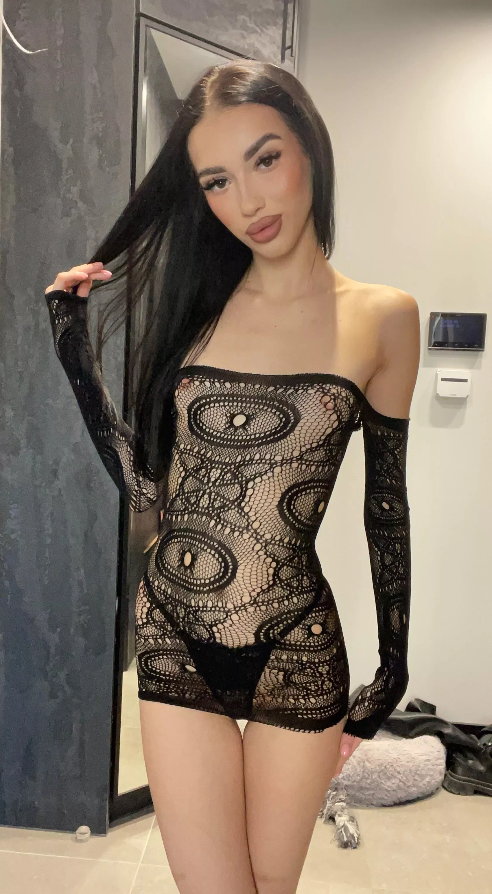 This black see-through dress does someth