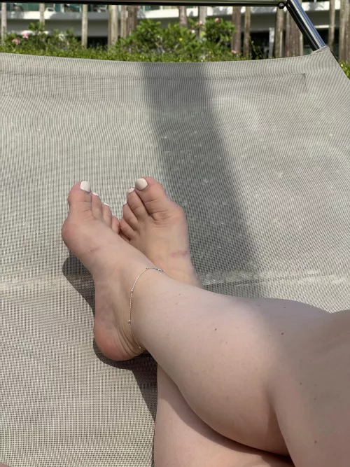 Waiting by the hotel pool 