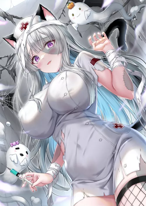 Zombie nurse cat (kyariko)