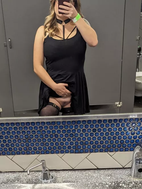 Date night out but my husband has my panties in his pocket...