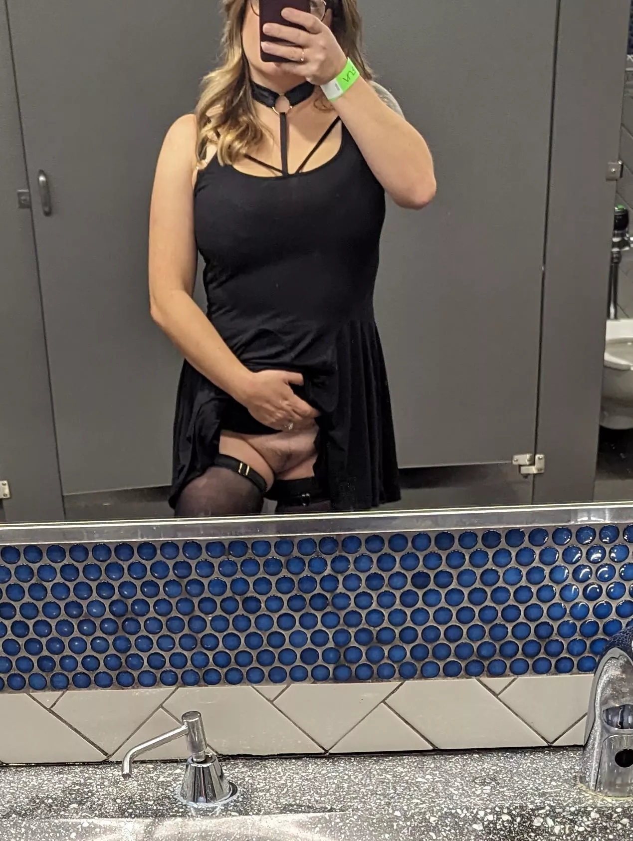 Date night out but my husband has my panties in his pocket...