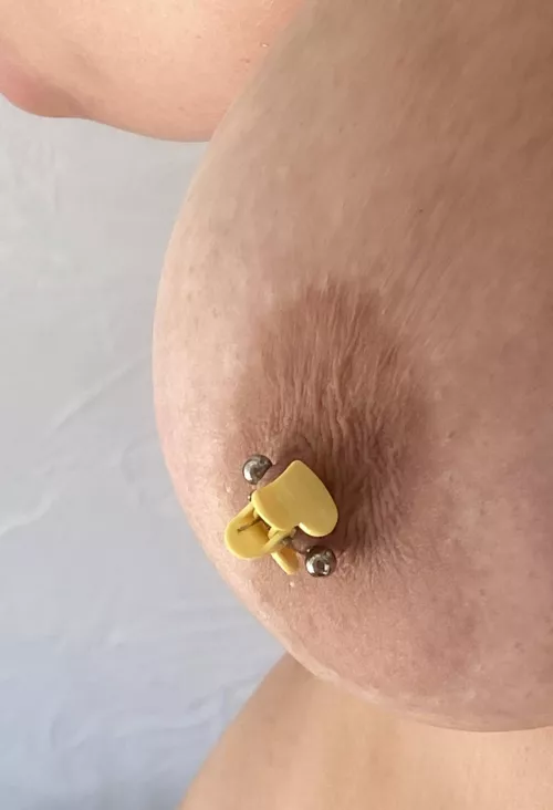 Large areolae and beautiful jewelry