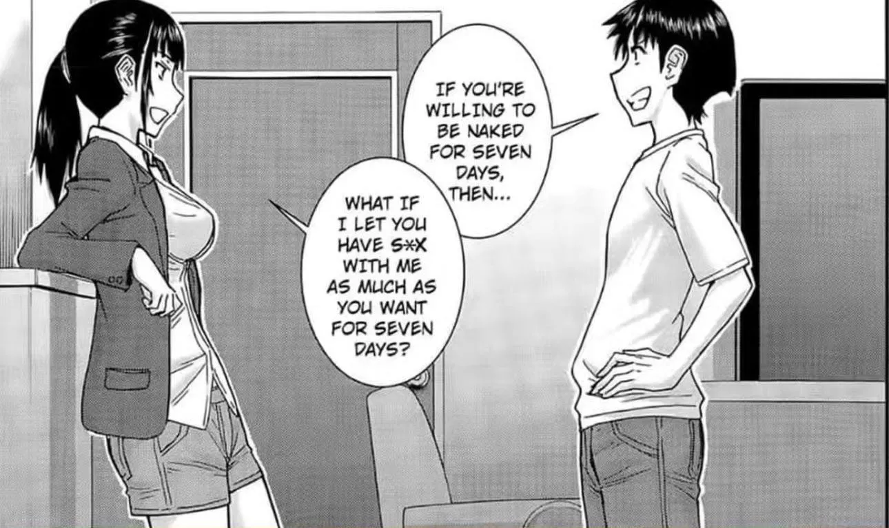 LF mono Source: 1boy 1girl “if you’re willing to be naked for seven days then…” “what if I let you have sex with me as much as you want for seven days?”