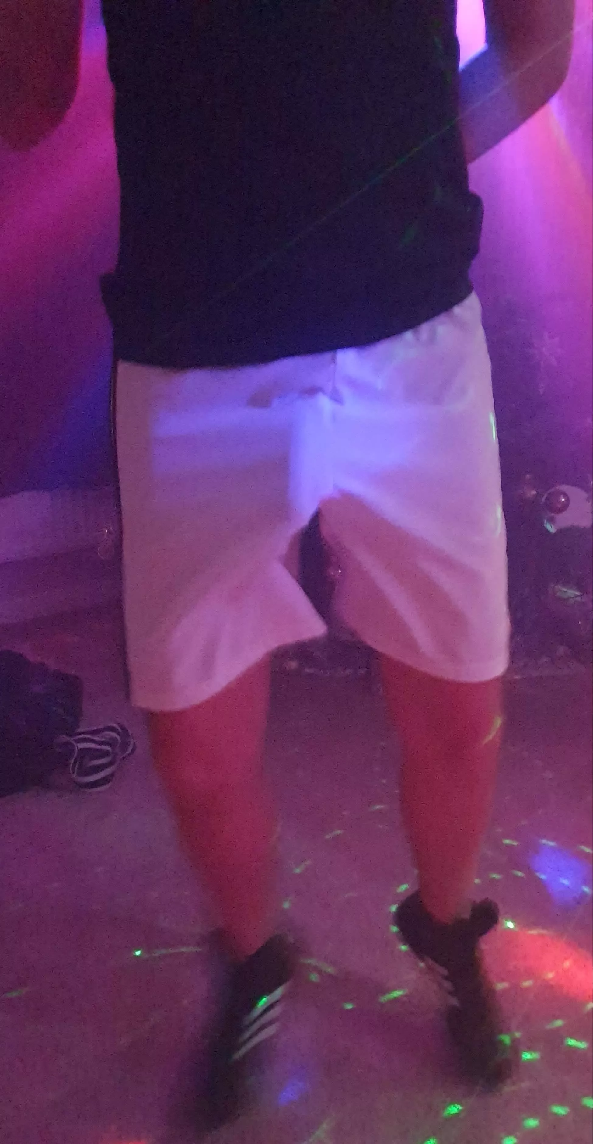 Me jumping up in the club with my boner on display... 