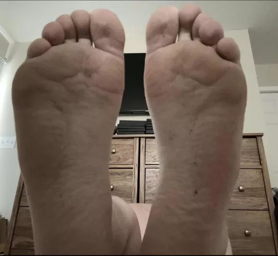 My smelly size 12 feet this morning. Who wants to sniff them? 
