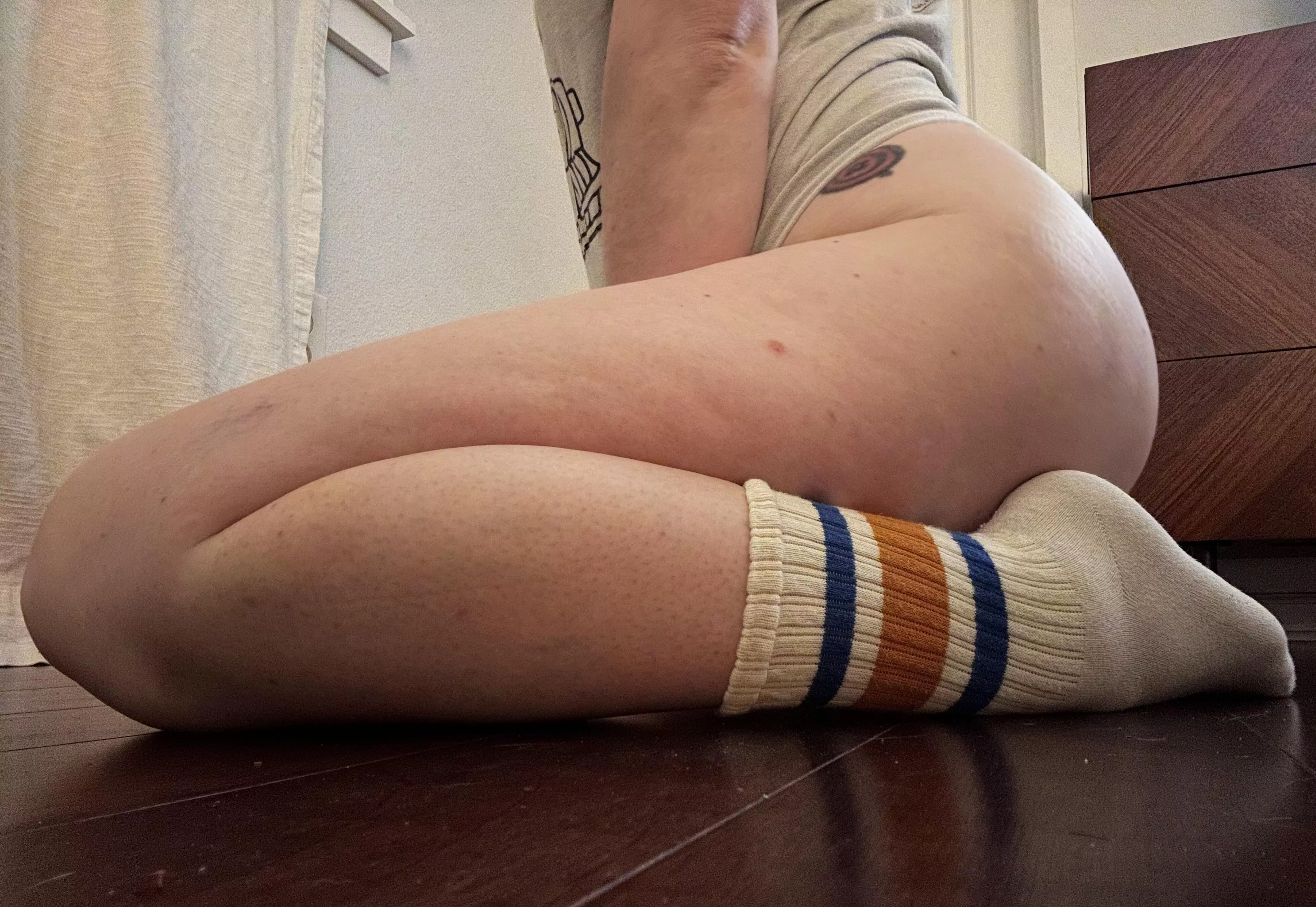 Naughty wife needs a new lap to sit on.