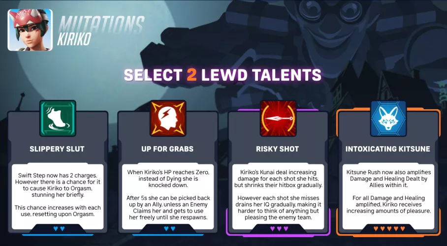 Overwatch Lewd Talents: Kiriko Edition - Share your choice of perks, for me, yourself or your favourite slut, and have fun~