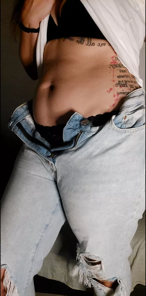 Peeling off my jeans