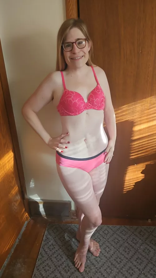 Pink with black trim :)