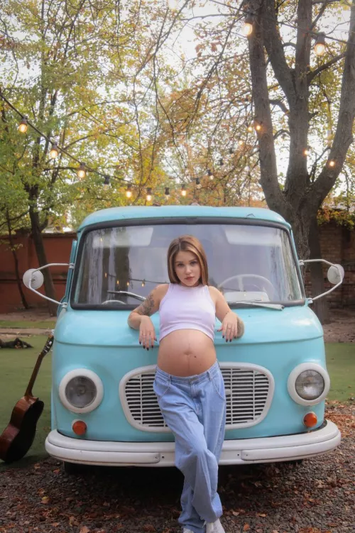 Pregnant mommy on a walk 