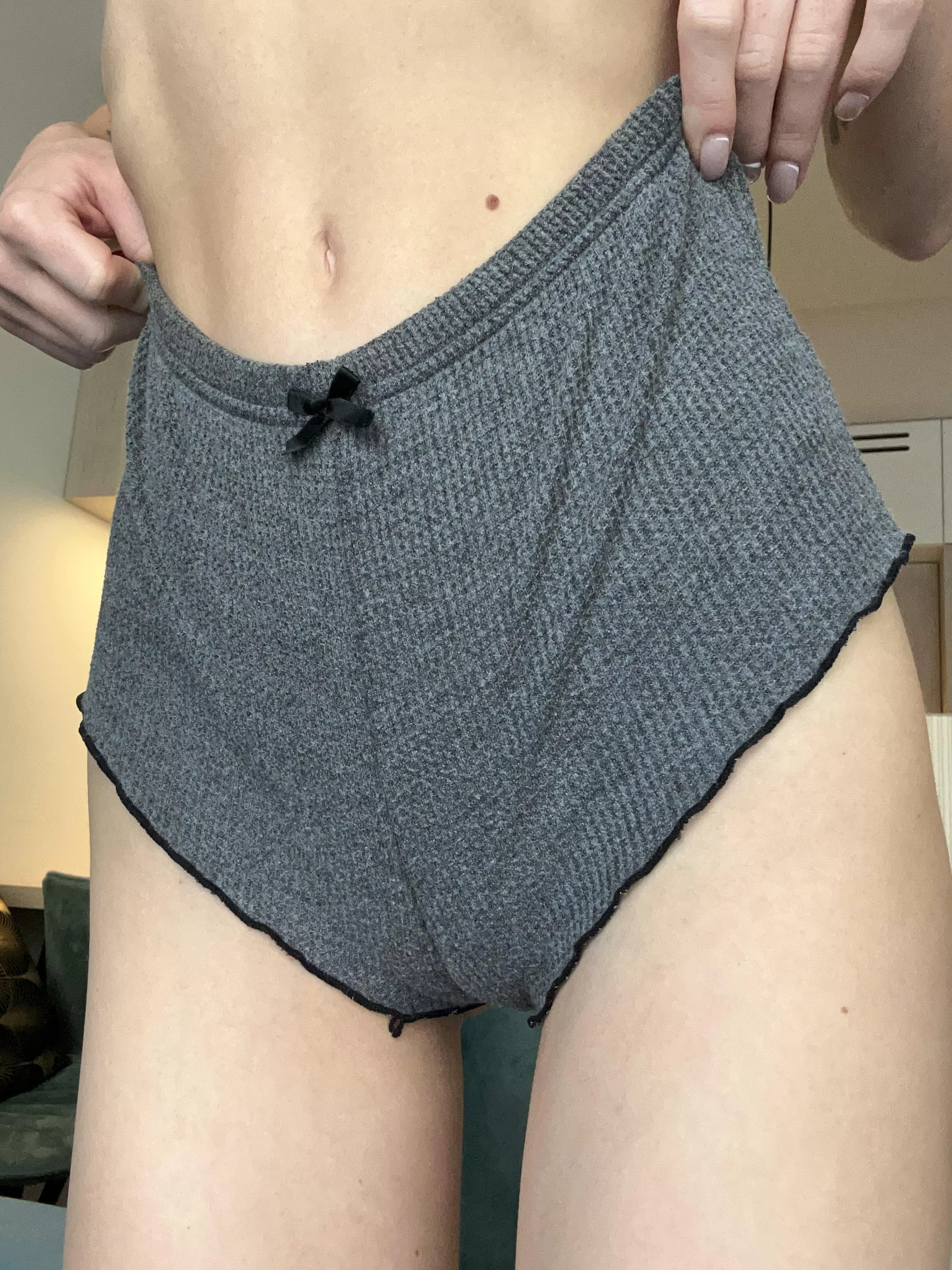 pulled her shorts up over her pussy to show her camel's foot