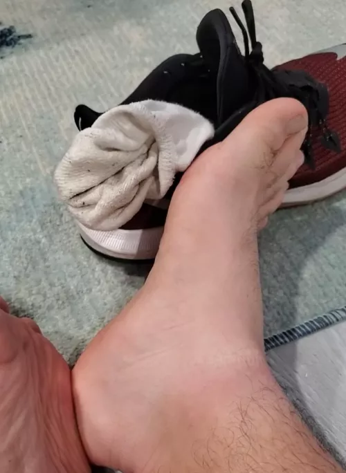 Sweaty foot after peeling my sticky sock off