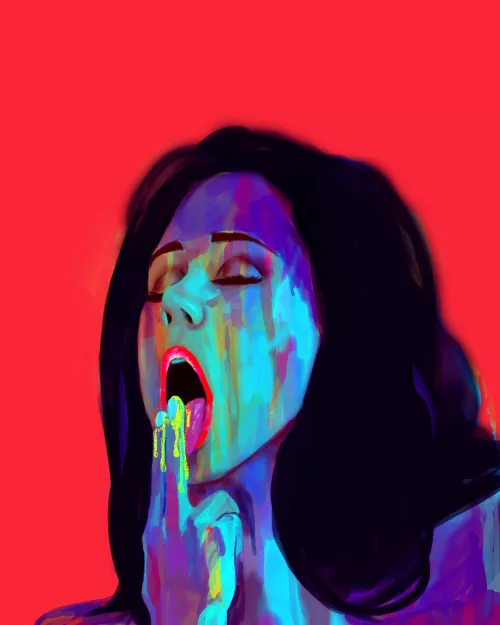 'Tasty' commission painting of beautiful Little caprice 