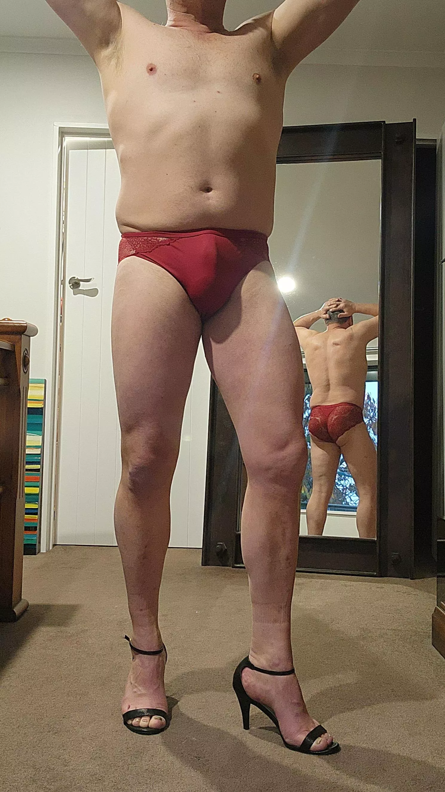 Wearing panties always makes my cock bulge...