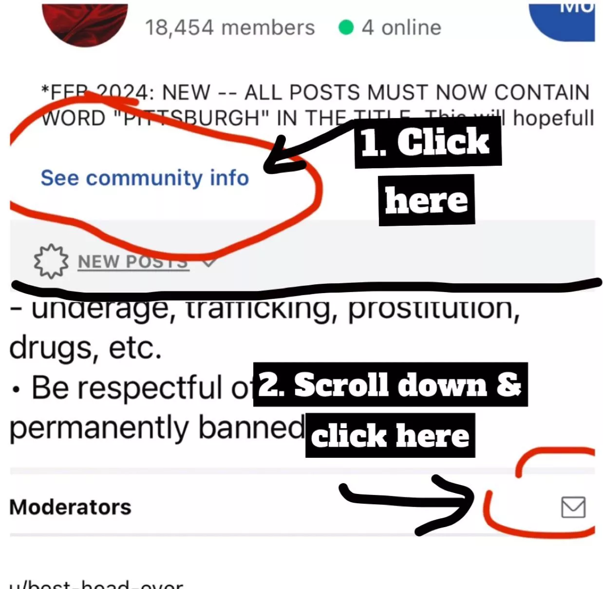 We’ve cranked up the spam filters to maximum & it seems to be helping 🤞🏻 If your posts are getting caught & you’re legit (i.e., IN PITTSBURGH & **NOT** SELLING CONTENT), you can use modmail to message us — see image below. Also, k