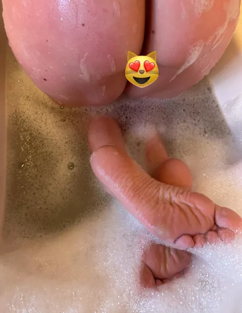 Wife showing the goods in the tub!