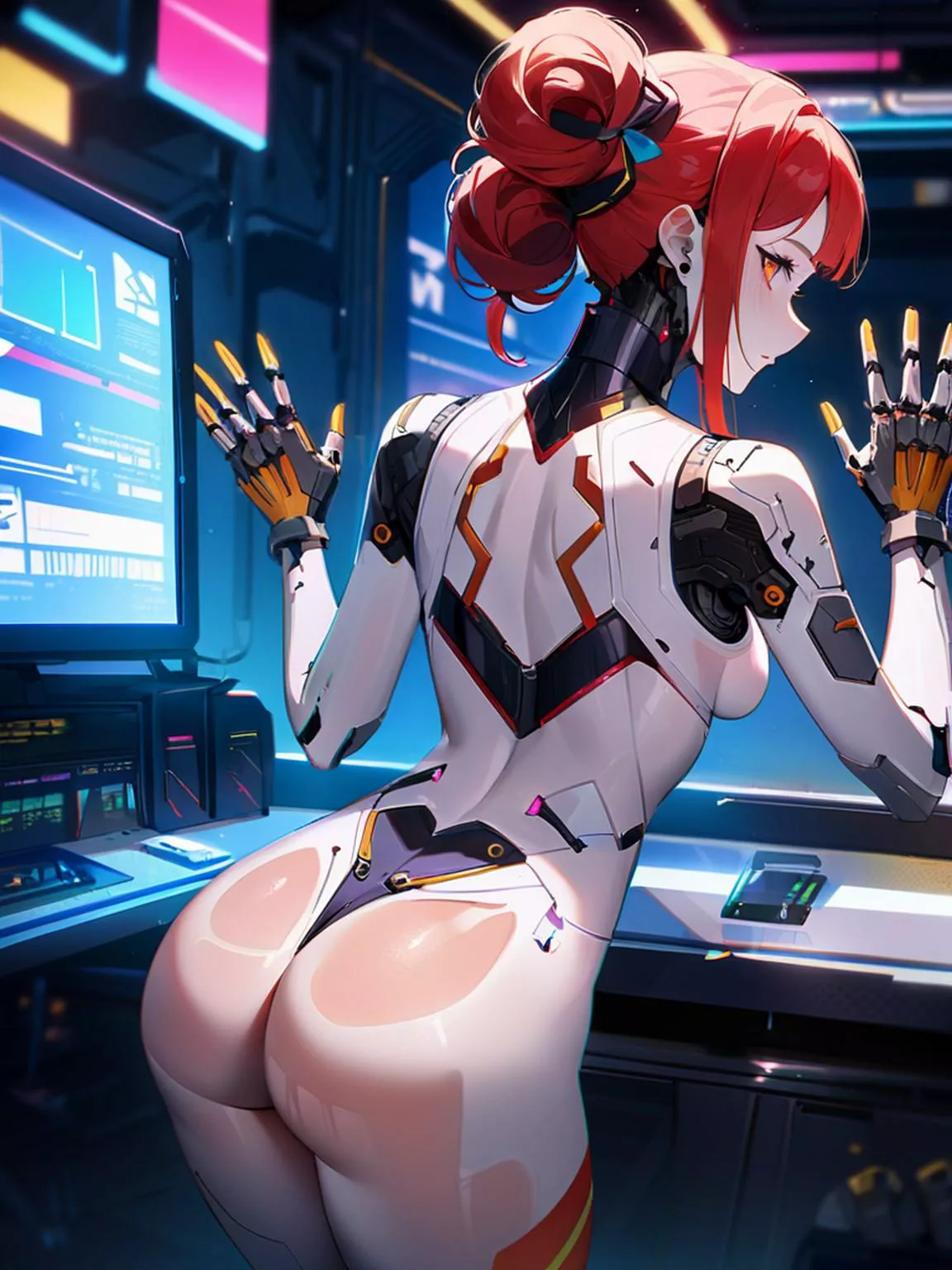 anime cyberpunk mobile - butt pose