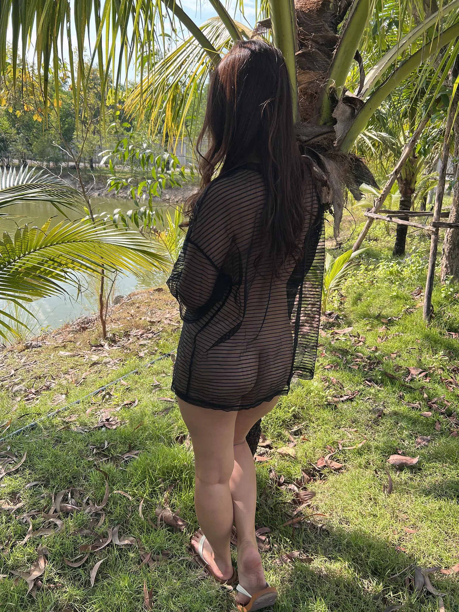 Asian MILF Having Fun Outside