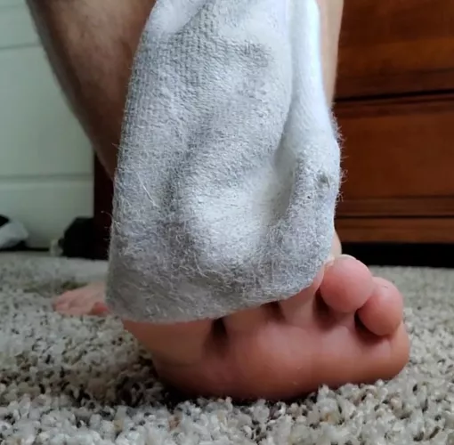 Bury your nose into that heel print in my sock 