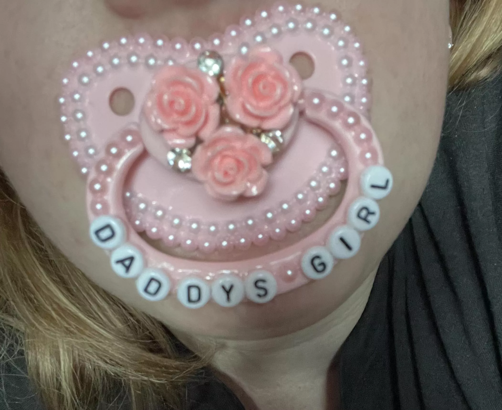 Daddy got me a better paci, I love it!!