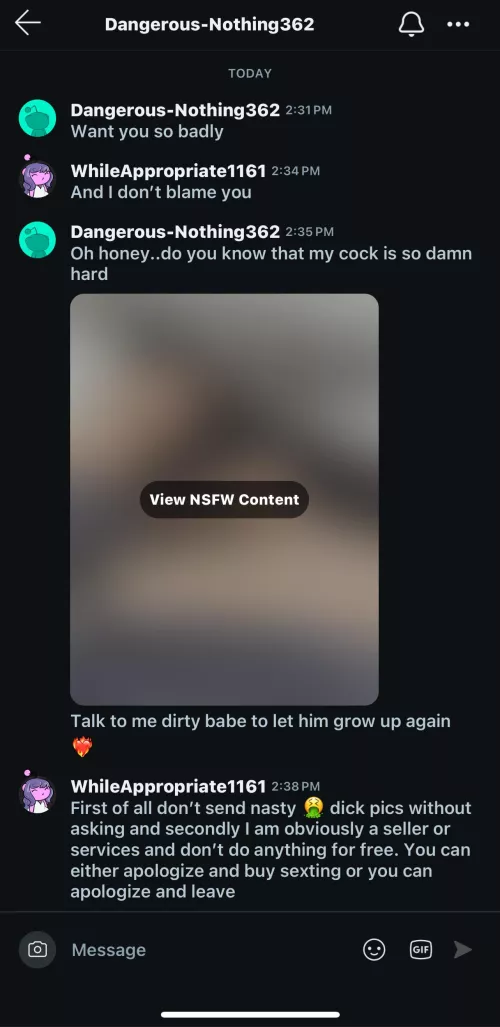 Dangerous-Nothing 362  block him before he waste your time 