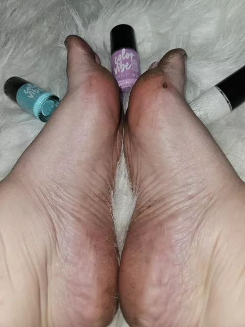 Help me choose what color my filthy toes need 😇