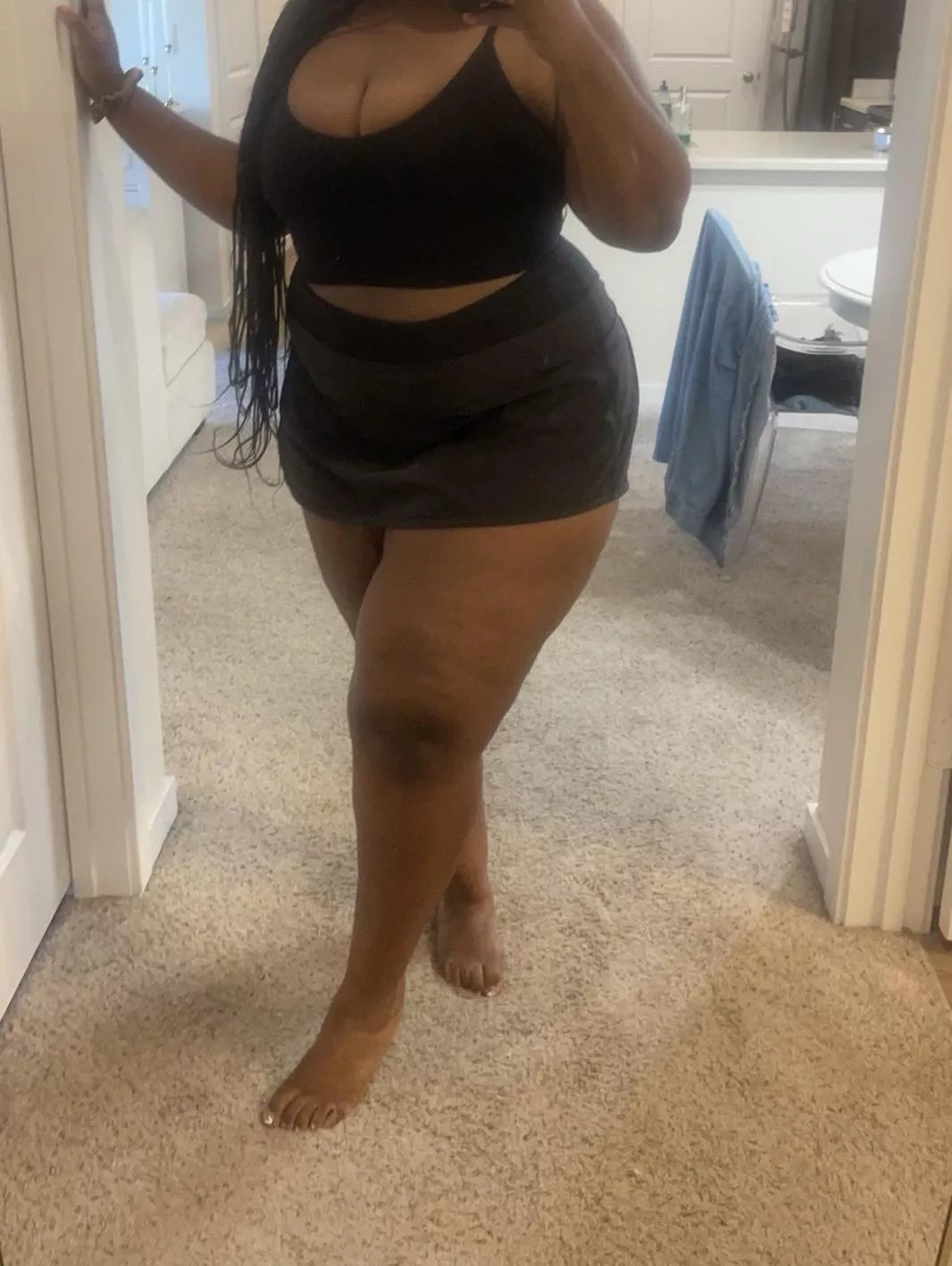 I miss my super long braids but I also love my short, natural braids! what length do you think is sexiest on me — long braids or short braids (look on profile)!? please lmk! (26F)(STL)