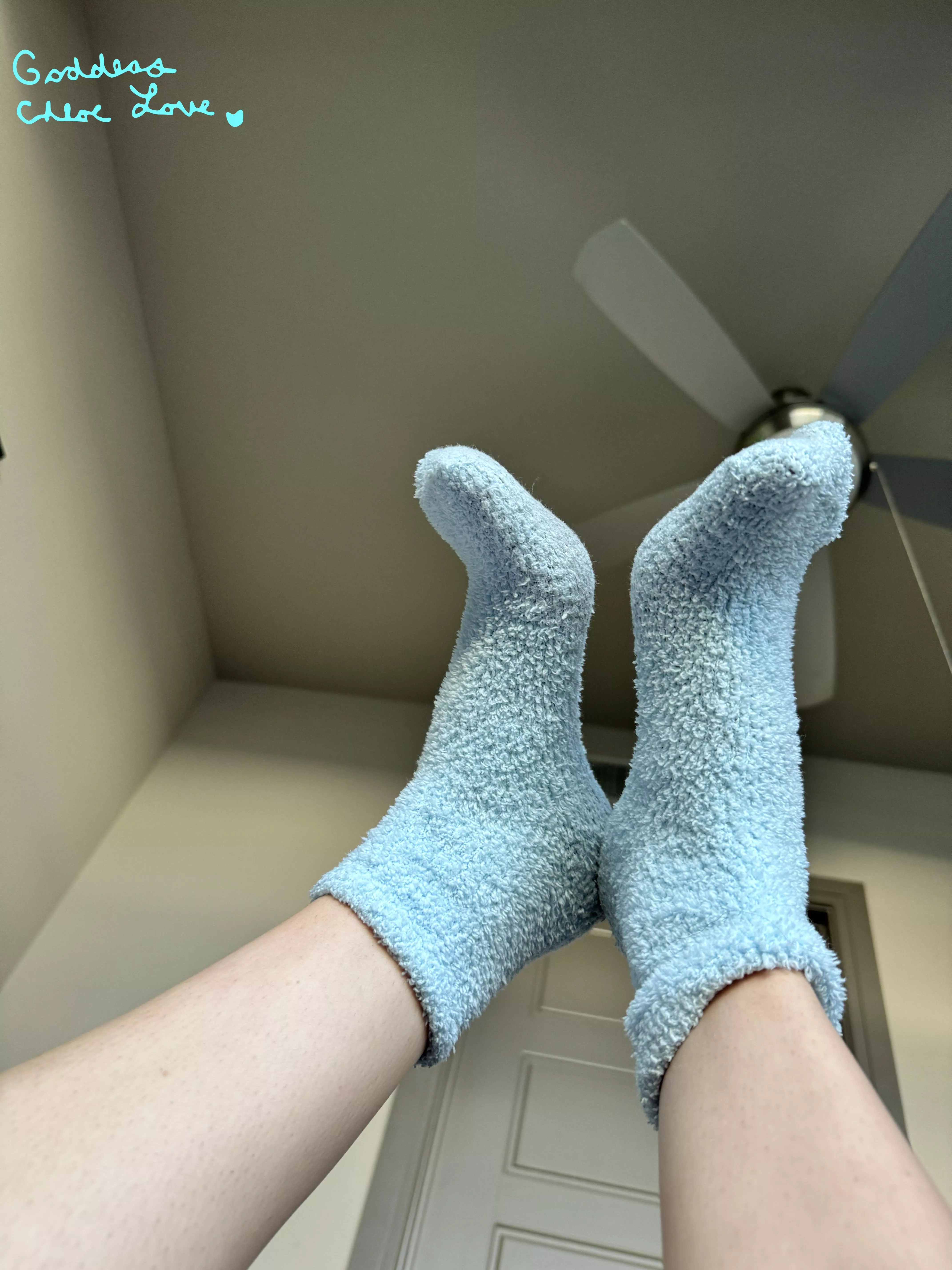 If you're a fan of fuzzy socks, you will love to see these blue ones!