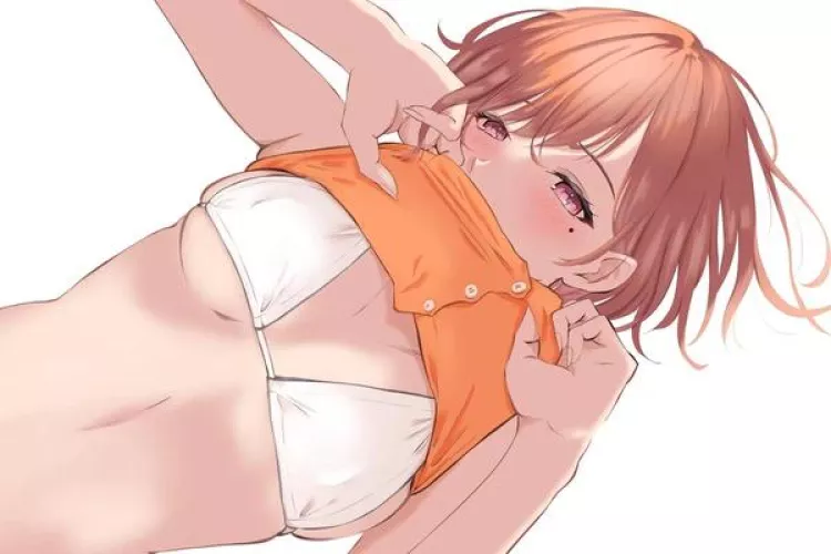 Madoka undressing to a bikini