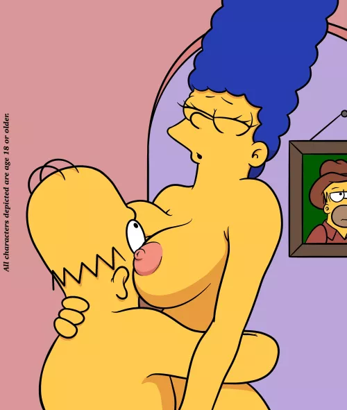 Marge Simpson, Homer Simpson [The Simpsons] (lockandlewd)