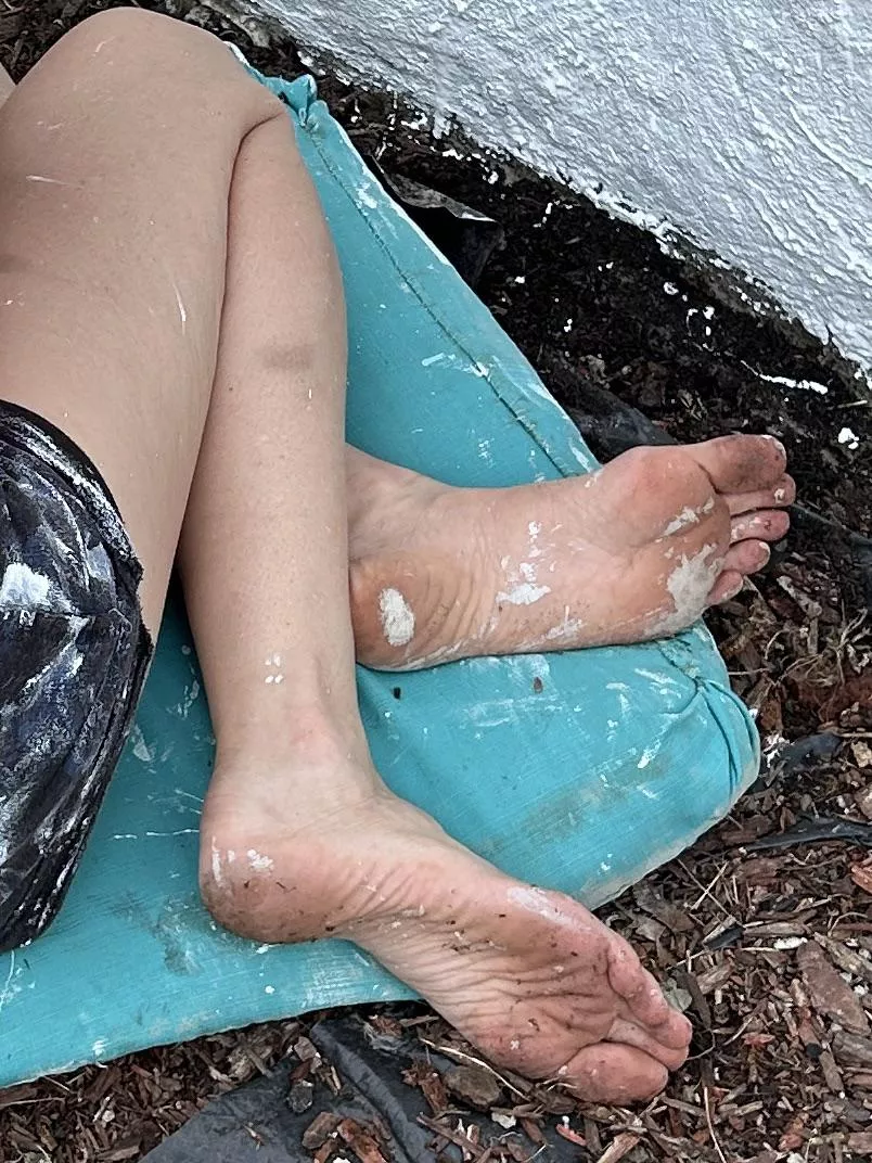 My feet get so dirty when I’m painting