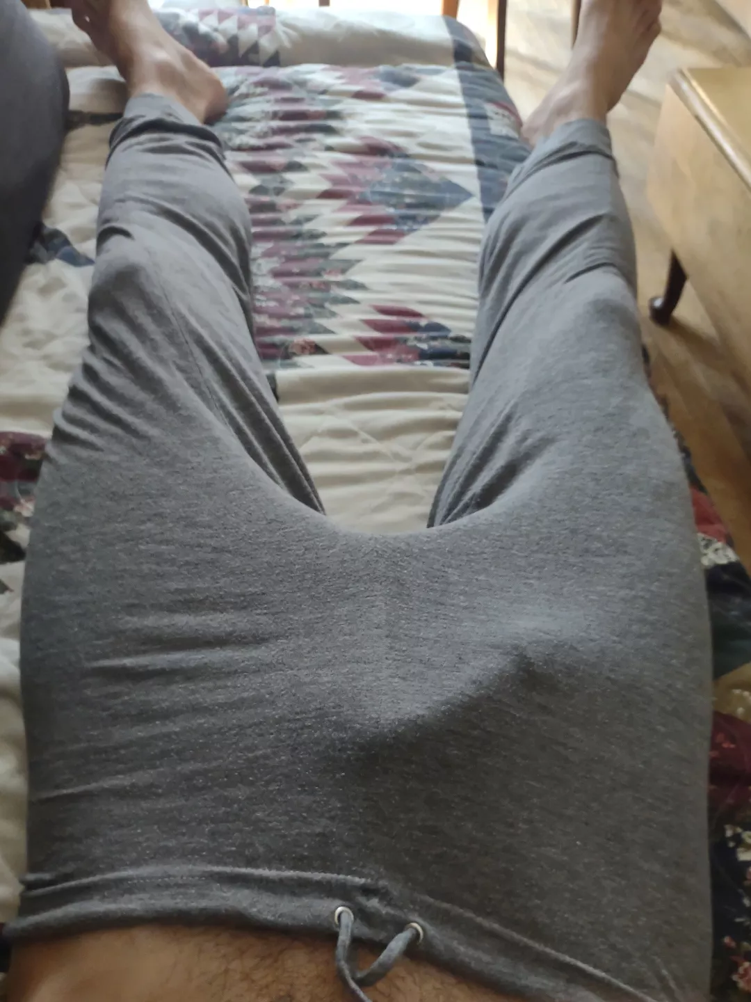 My partners sweatpants show off my cock so well 