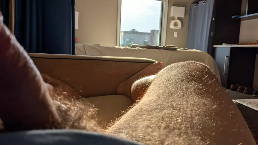 Relaxing in my hotel at sunset