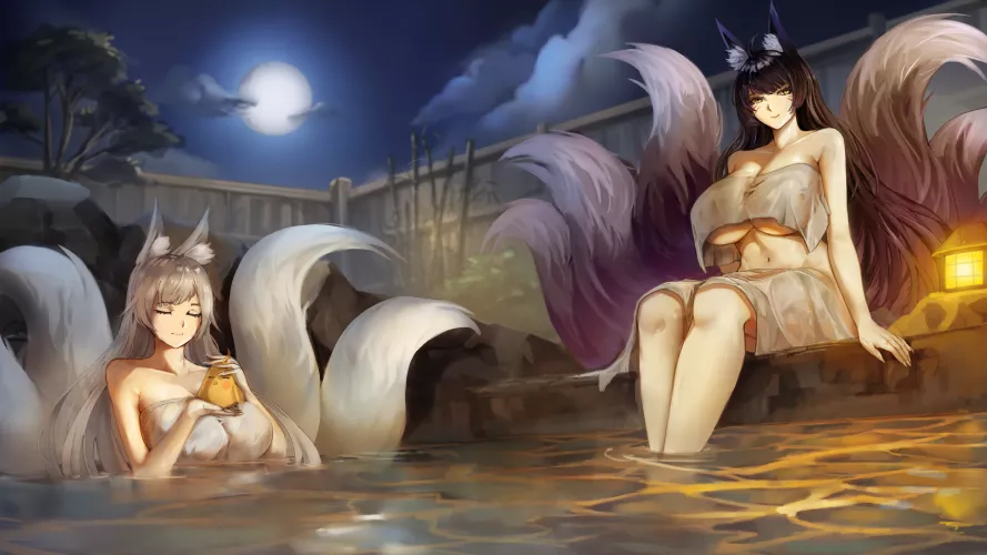 Shinano and Musashi waiting for you in the onsen