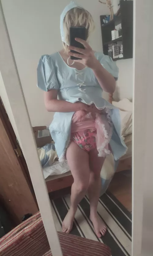 Showing off my pretty padding under my dress!