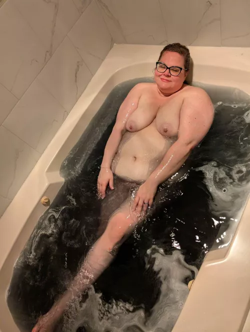 Soaking with a black bath bomb...