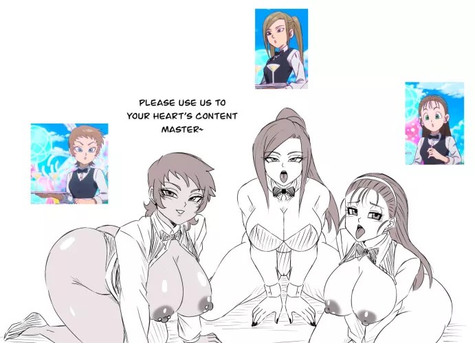 The waitresses from the new Daima episode (Darwaarts)