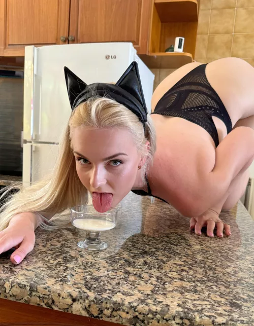 This cat loves other milk