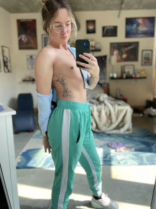 Tiny-titted tatted tomboy