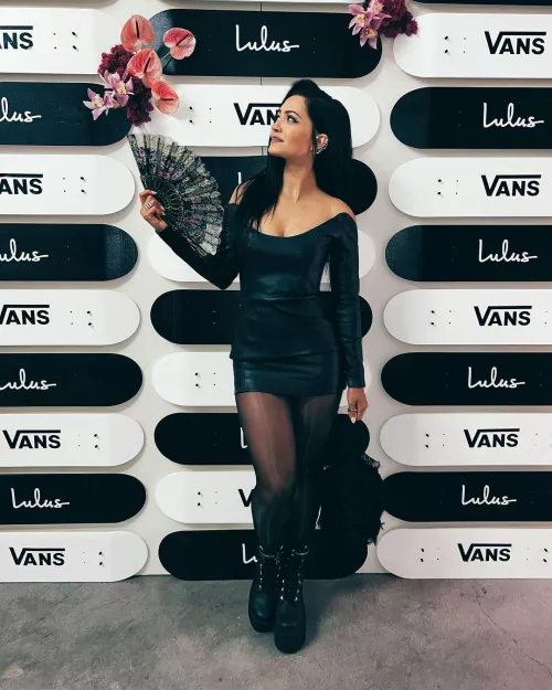 Tristin Mays looking sexy in shiny black tights 