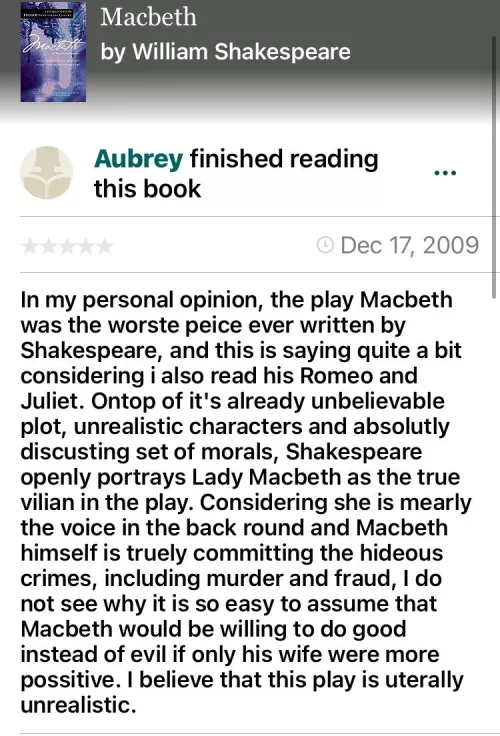 why is macbeth so unrealistic? is shakespeare stupid?