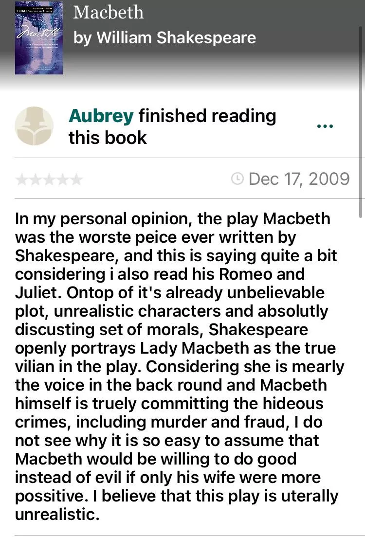 why is macbeth so unrealistic? is shakespeare stupid?