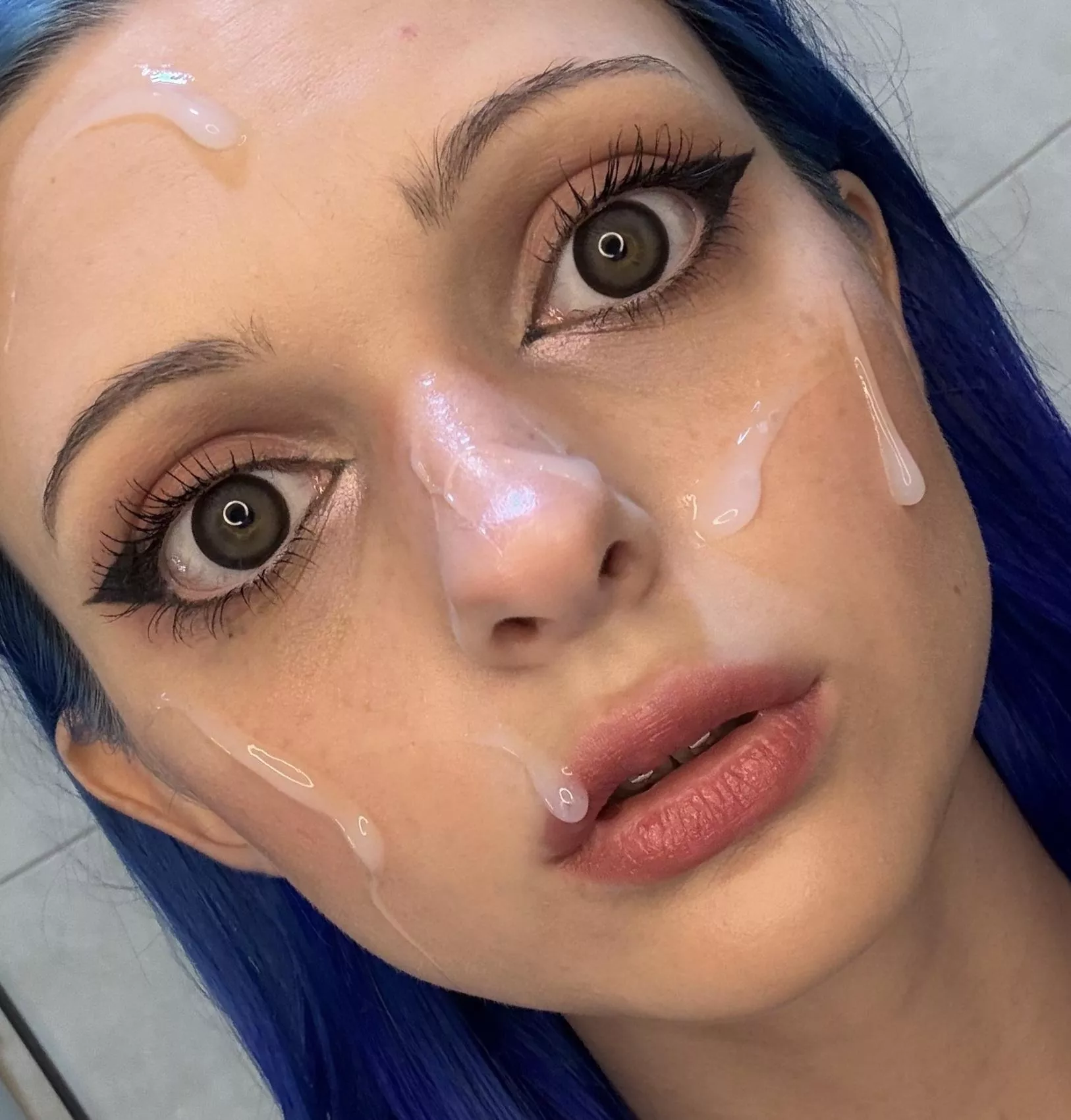 Your big load on my face I'm pleasantly surprised