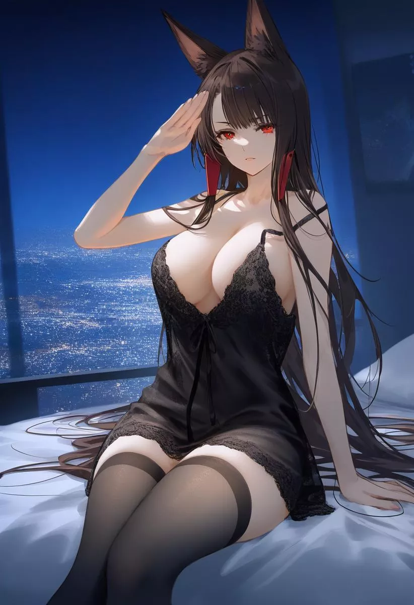 Akagi is ready to serve you in this night battle